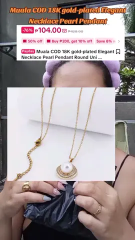 Muala COD 18K gold-plated Elegant Necklace Pearl Pendant #pearlnecklace #pearl #necklace #nontarnishjewelry #giftideas 