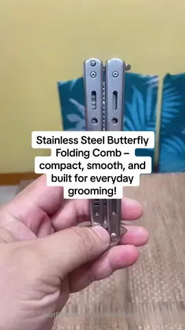 Stainless Steel Butterfly Folding Comb – stylish, durable, and portable grooming essential! #butterflycomb  #foldingcomb  #groomingtool #suklay  #everydaycarry 