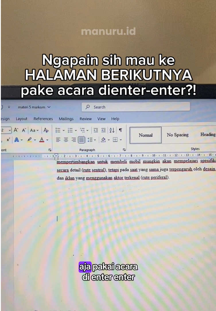 Masih enter enter buat ke halaman berikutnya?! Sini mimin gebukin 😇🫵🏼 #mahasiswa #kuliah #tipskuliah #msword #skripsi 