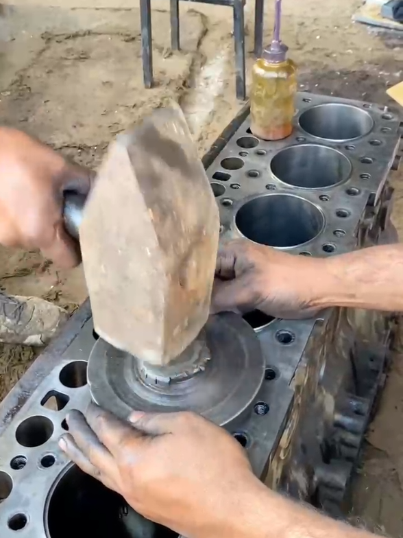 Dry Liner installing cylinder | sleeve fitting | engineblock #dry #liner #sleeve #fitting #shorts 