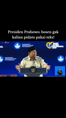 Presiden Prabowo di acara puncak peringatan hari guru nasional 2025.