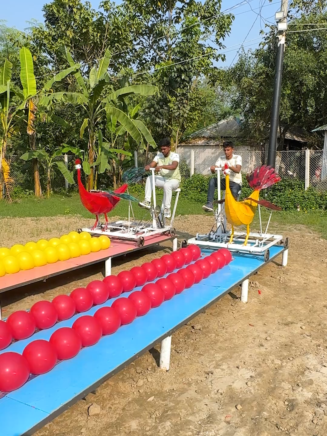 Who smashes every obstacle and reaches the finish first? Bird bikes to spinning baskets—this race stays intense till the last second! #SportsOnTikTok  #TikTokTainMent