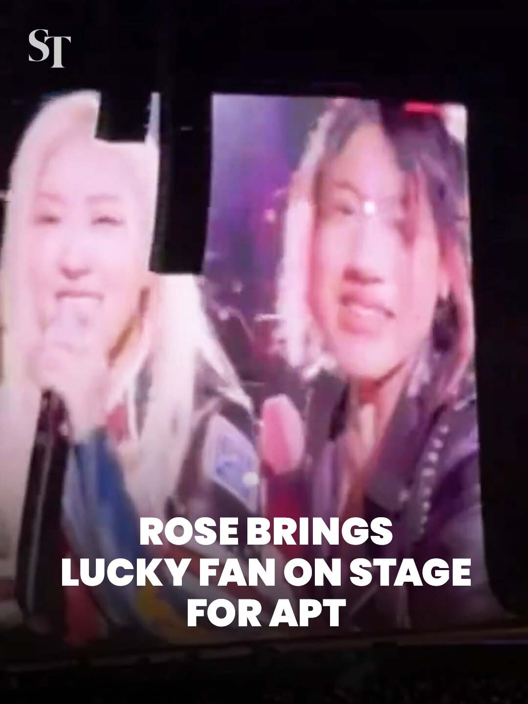 Game start: Blackpink's Rose brought one lucky fan on stage with her during the final moments of smash hit, APT. #Blackpink #Rose #DeadlineTour #Blinks #Singapore