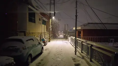 Snowy night #japan #cinematic #night #snow #tokyo 
