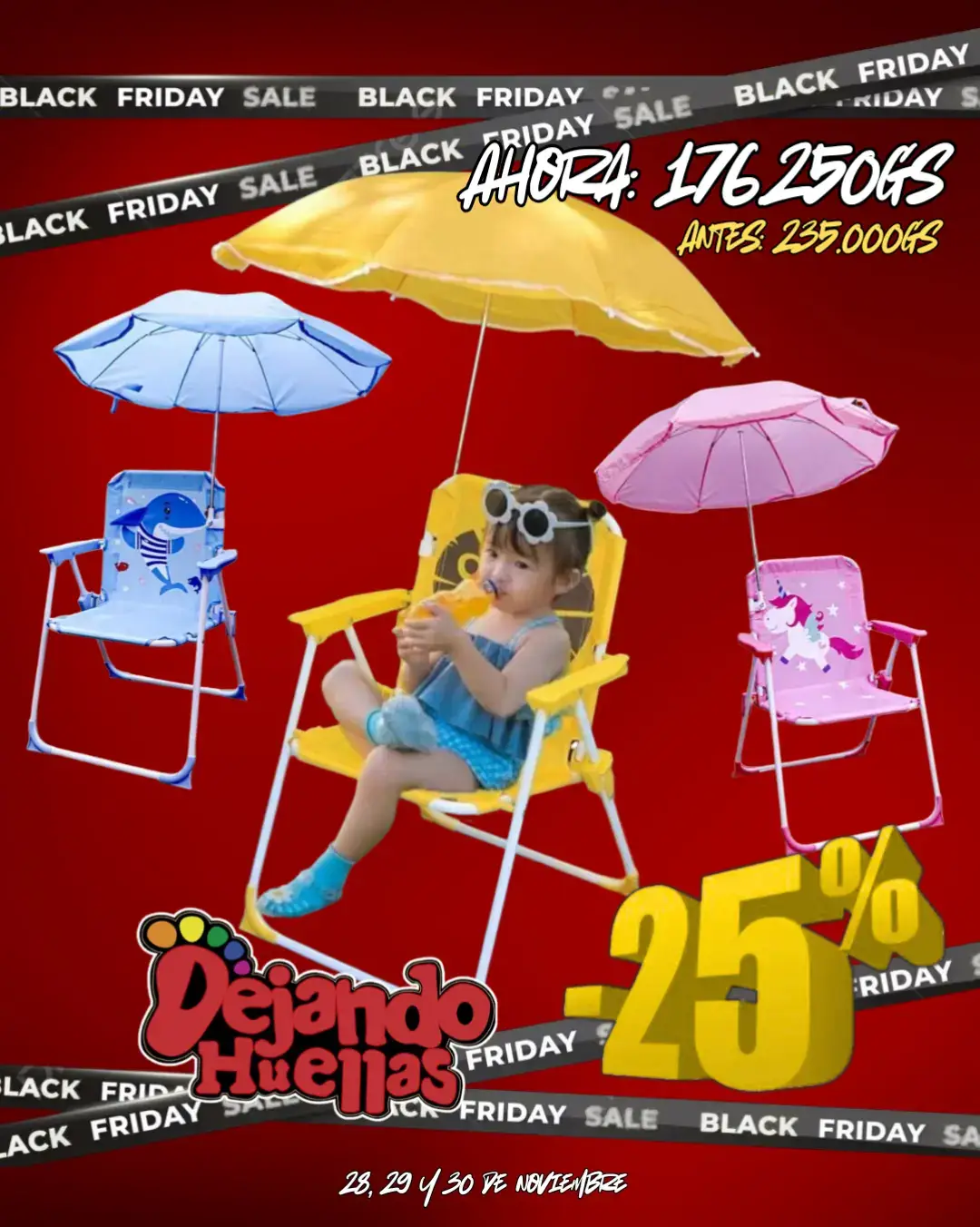 🌈Silla Playera con Sombrilla✨️ #blackfriday 