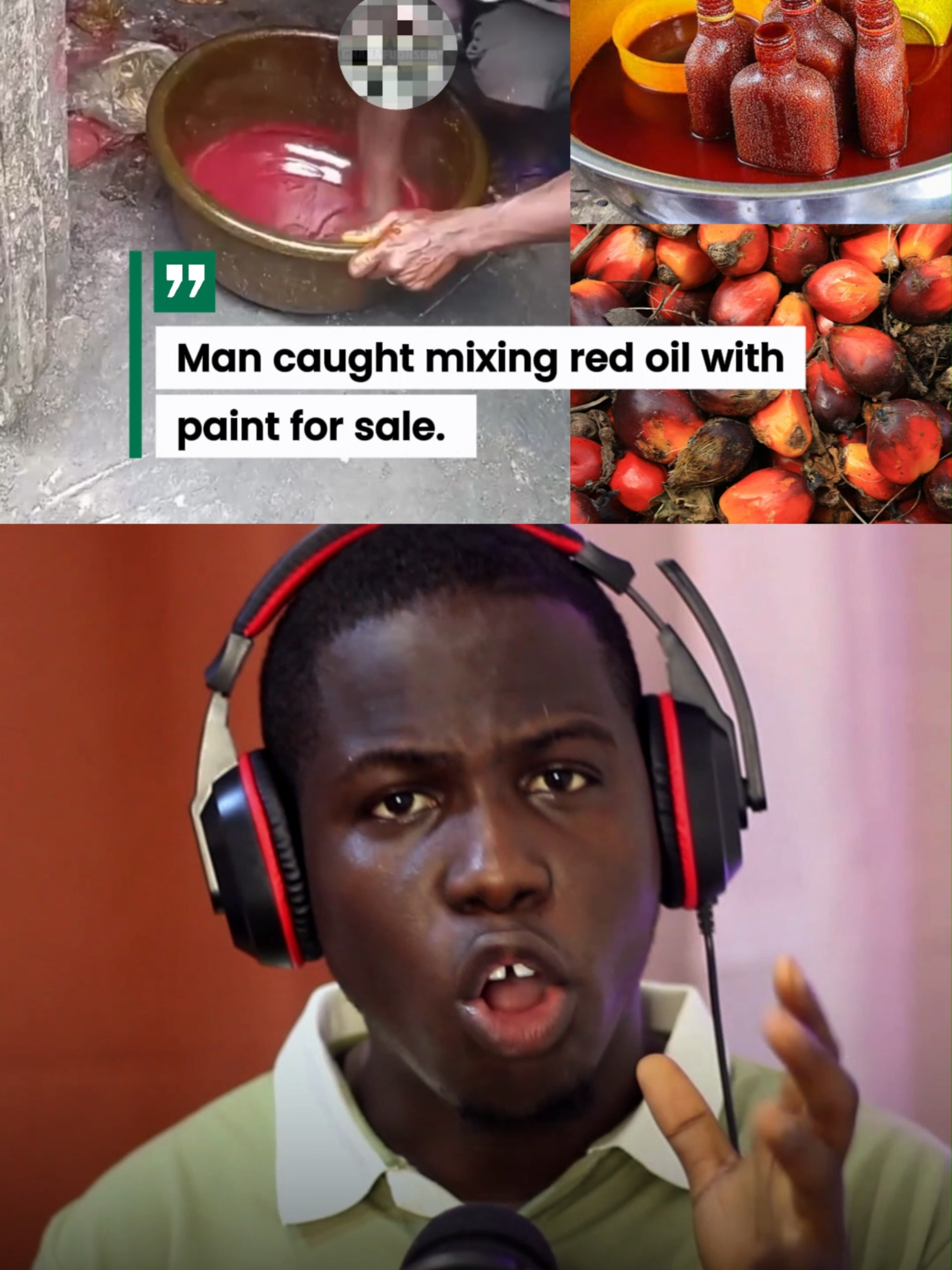 Man caught mixing red oil with paint for sale #goviralgo #palmoil #ghanatiktok🇬🇭 #viral #fyp