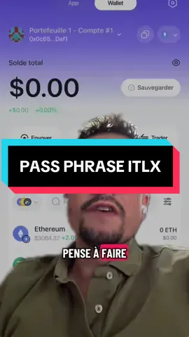 Sauvegarde ta passphrase quelque part ! #itlx #interlink #wallet #itlg #itl 