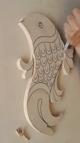 Beautiful Fish Wood Carving Tutorial Design  #wood #wooden #woodcarving #woodworking 