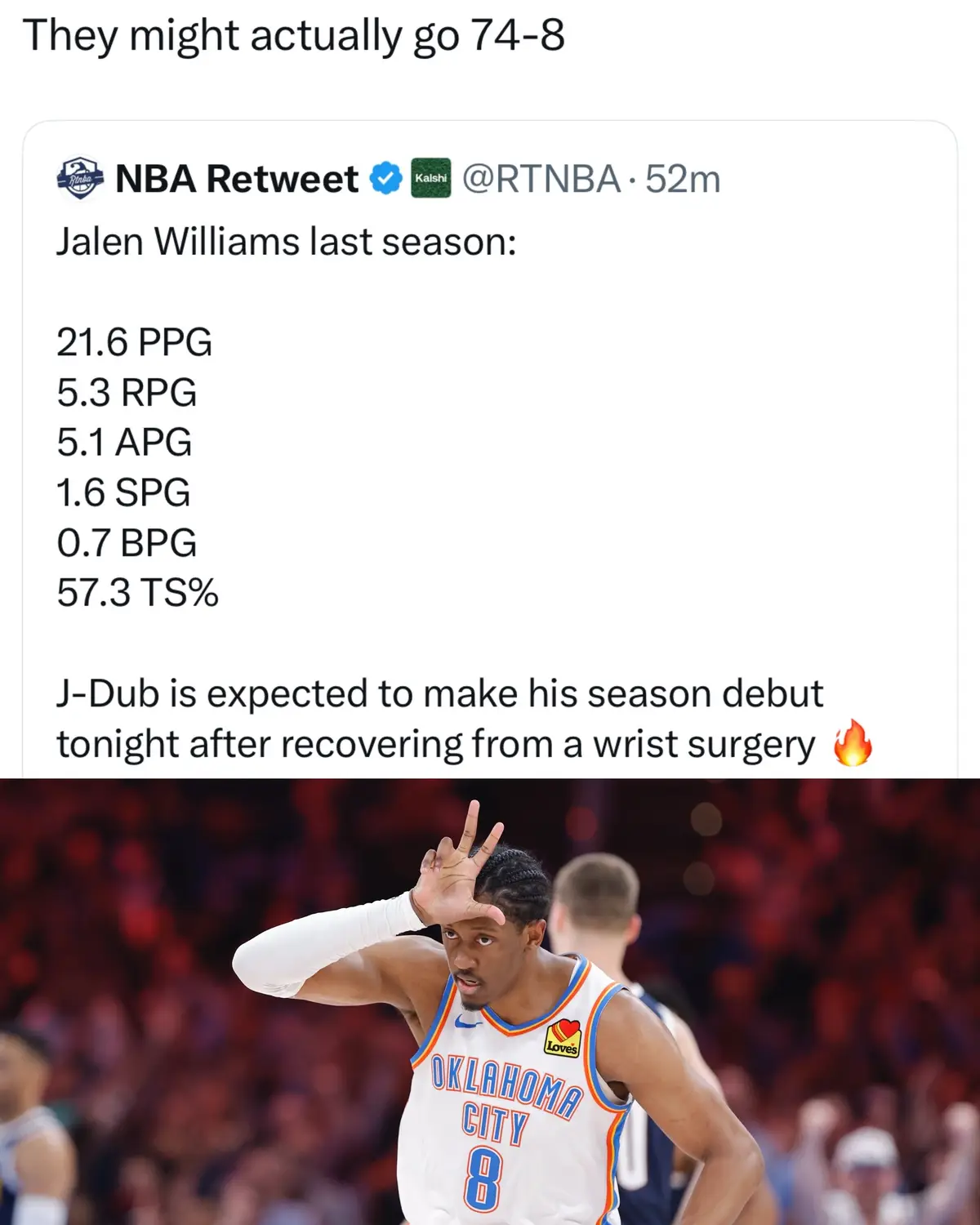 #jalenwilliams #thunder #okcthunder #NBA #basketball 