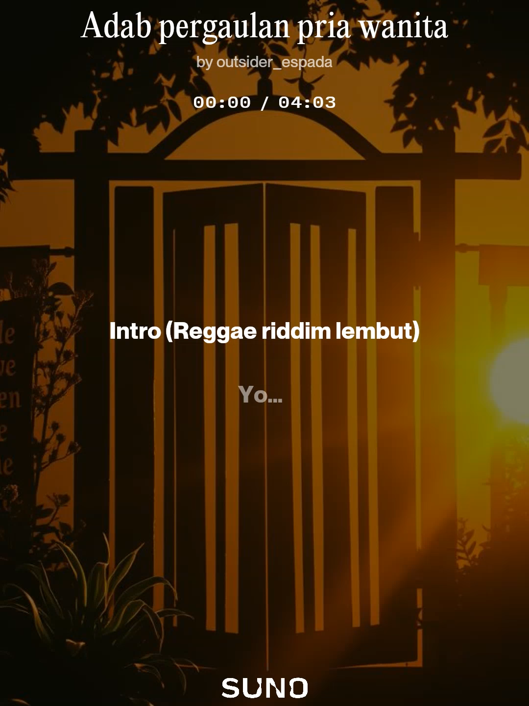 Adab pergaulan pria wanita request dari @zhel_setiawan  inspired by kitab Nidham al-Ijtima'i fi al-Islam #fyp #musikviral #suno #jiwa #syair #cinta #allah #qasidahviral #shalawat #cintasholawat #islam #ruh #cahaya #tauhid #muhammad #damai #reggae #reggaeton #tasawuf_cinta #nidham #pergaulan #adab