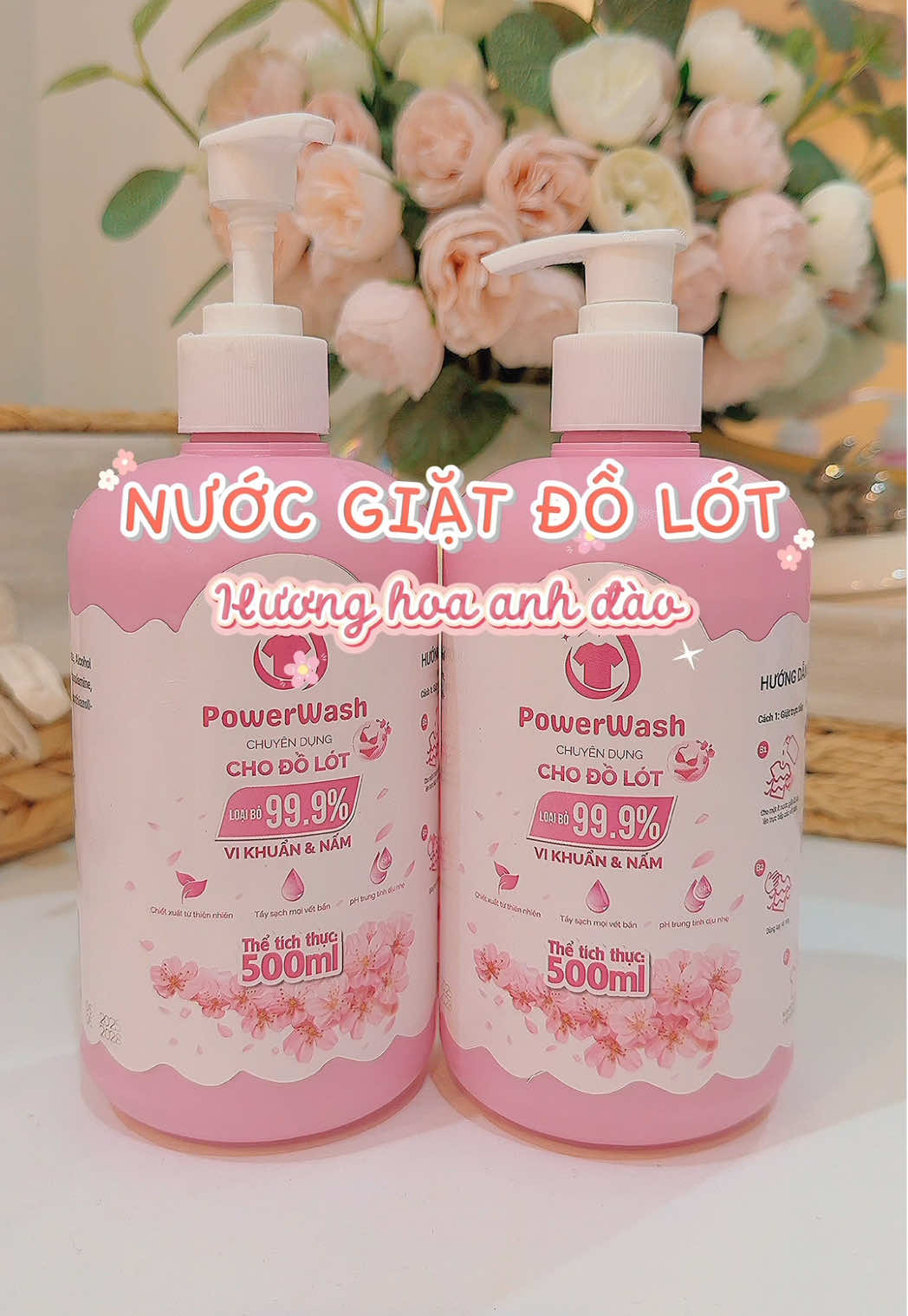 Nước giặt đồ nhỏ hương hoa anh đào🙌🏼❤️ #nuocgiatdolot #powerwash #review #nuocgiatdochip #gofluencevietnam 