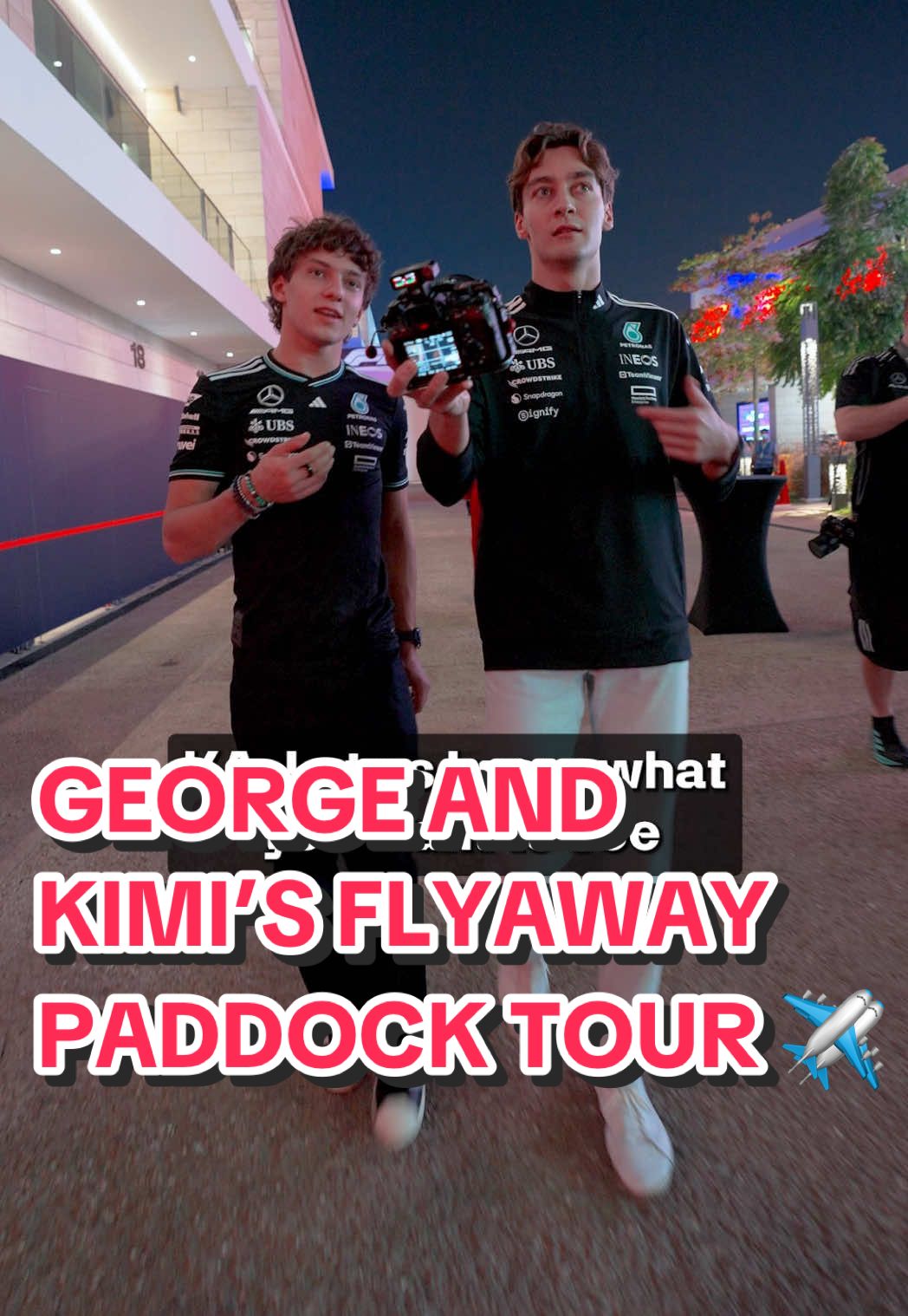 Welcome to George and Kimi’s flyaway paddock tour! 🛬 #f1 #formula1 #mercedesf1 #georgerussell #kimiantonelli 