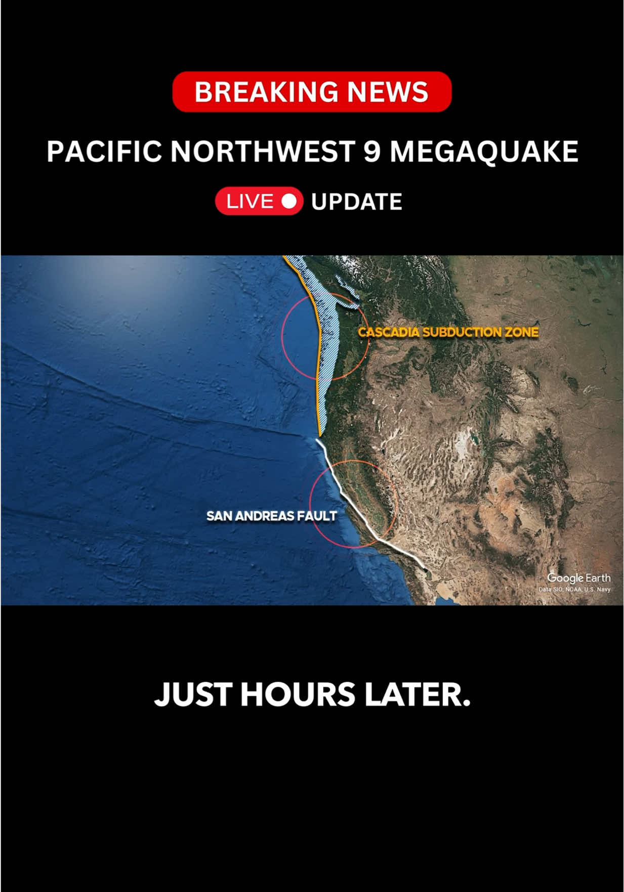 ⚠️ PACIFIC NORTHWEST 9.0 MEGAQUAKE RISK The Cascadia Subduction Zone is a 1,000 km megathrust fault off the coasts of Vancouver Island, Washington, Oregon and northern California.  Geological records from drowned forests, sand sheets and offshore cores show that Cascadia has produced many great earthquakes over the last 10,000 years, with full-margin ruptures repeating on the order of hundreds of years.   A new line of research looks at the relationship between Cascadia and the San Andreas Fault. A 2025 study in Geosphere and follow-up coverage by National Geographic and LiveScience point to sediment evidence that in the past Cascadia earthquakes and northern San Andreas earthquakes often occurred close together in time, and in several cases may have been triggered pairs within hours to days.   Probability numbers are not guesses. A brand-new USGS fact sheet (2025) estimates roughly a 10–15 percent chance of an M~9 Cascadia earthquake in the next 50 years, and earlier analyses suggest that the probability of a magnitude 8 or greater Cascadia earthquake could reach 30–40 percent when you include partial ruptures of the zone.   That is why seismologists and emergency planners treat Cascadia as one of the most dangerous faults on Earth. Share this so more people in the US and Canada understand the real risk, and follow @DivyaFindsYou for ongoing coverage of Cascadia, the San Andreas, and the other subduction zones. #earthquake #fyp #trending #breakingnews #viralreels 