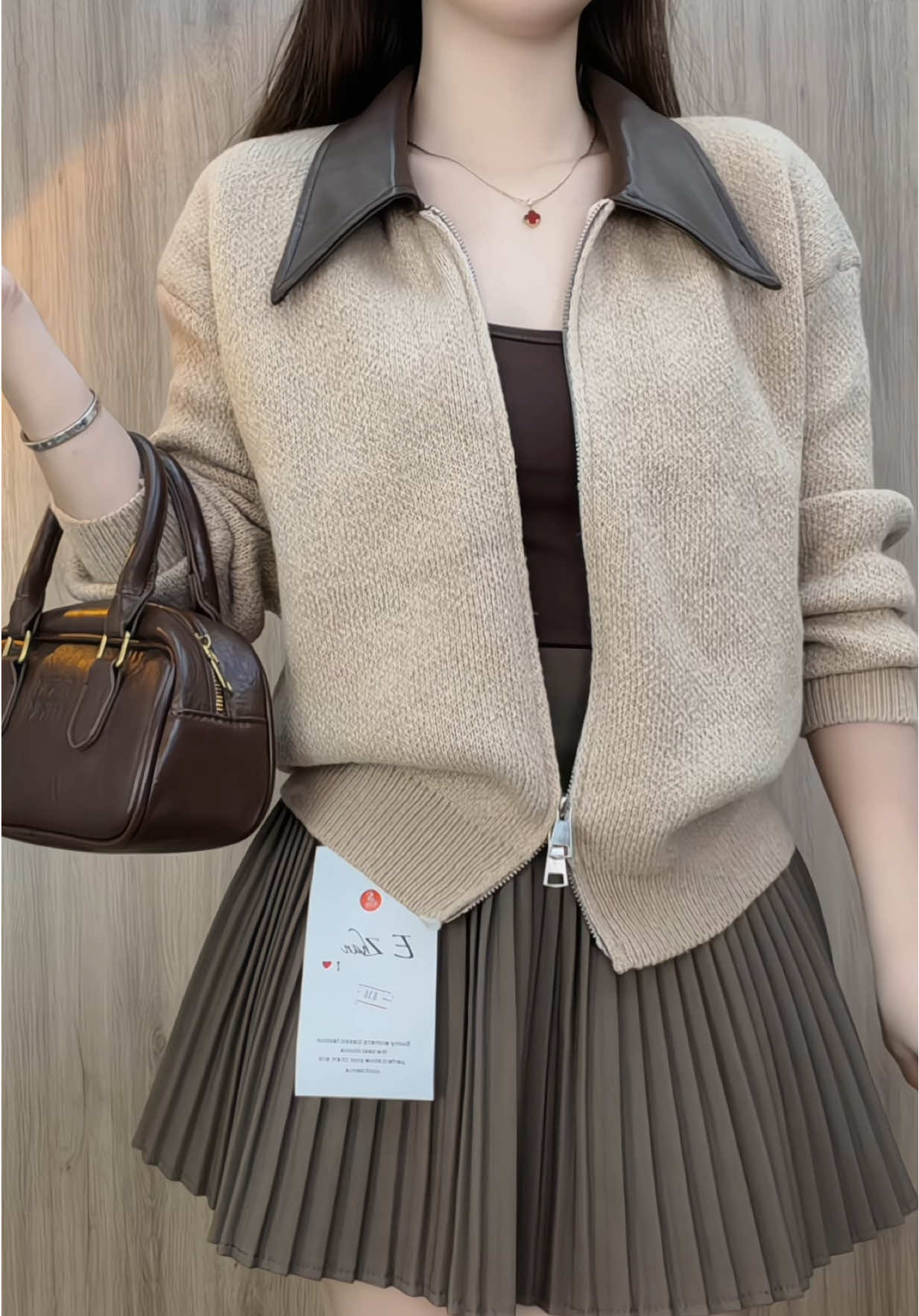 Áo cadigan cổ da #áo #áolen 