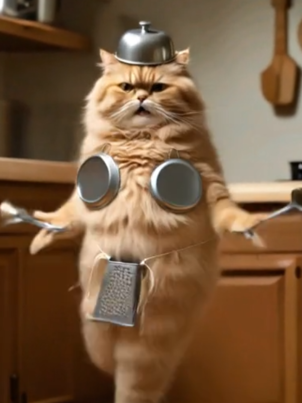 Umm… chef? When will the cooking actually begin?🤣🤣🤣 #funnydance #catdance #花花宇宙 #funnycat #kitchendance 