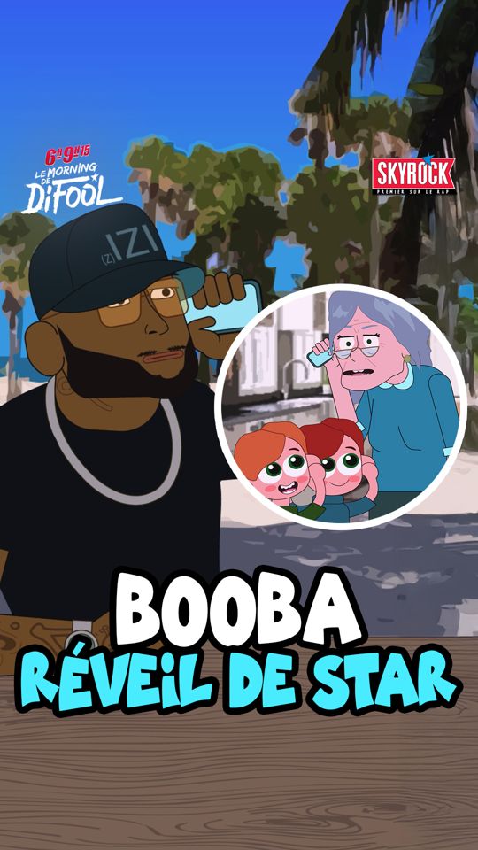 Booba réveille les familles dans le #MorningDeDifool 🤣 #animation #sketch #drole #cartoon #skyrock #difool #blague #radio