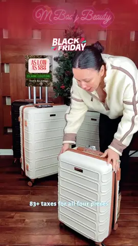 4 Piece Luggage Sets with Double Spinner Wheels,Expandable ABS Travel Suitcase Set  TSA Lock Hardshell Durable Traveling Bag Luggage Sets (13/20/26/28in) Gift for Back to School