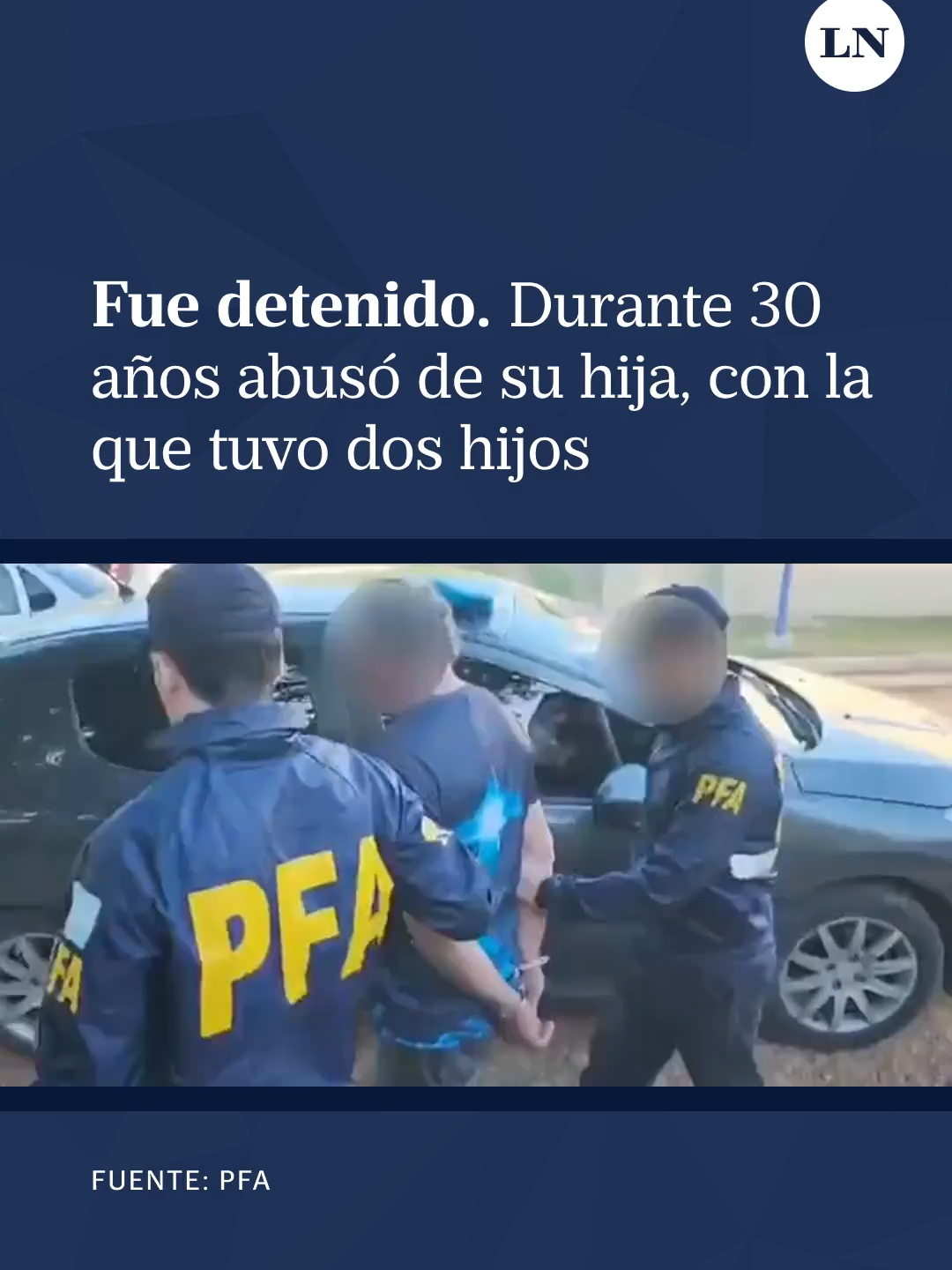 Durante casi 30 años fue abusada por su padre. Los ataques sexuales comenzaron cuando tenía 6 años y se producían en la casa del partido bonaerense de Pilar, donde víctima y victimario convivían con el resto de la familia. Como consecuencia de los abusos fue madre dos veces. Recién pudo contar su calvario a los 35 años, cuando se puso en pareja. Entonces se animó e hizo la denuncia. El agresor sexual, de 59 años, fue detenido por detectives del Departamento Federal de Investigaciones (DFI) de la Policía Federal Argentina (PFA) en la provincia de Entre Ríos.