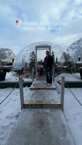 Beautiful morning in the snow globe! #fyp #Banff #canada #brunch #banffspringshotel 