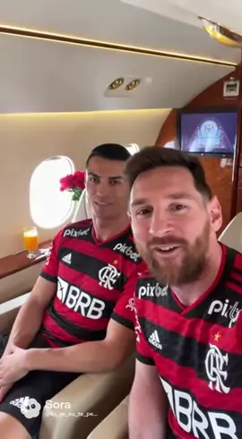 Messi e CR7 já estão indo para lima para assistir a final! 😂🔴⚫️ #flamengo #palmeiras #libertadores #messi #cr7 