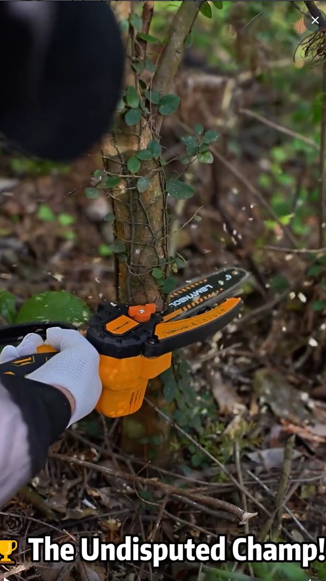 6-inch Cordless Mini Chainsaw with Lithium-Ion Battery - Compact Electric Chainsaw for Tree Trimming, #lawncaretools #powertool #gardeningtools #cnccuttingtools #stihlchainsaw #cordlessclippers #electriclawnmower #cordlessleafblower #lawnmowers #homelitechainsaw #minichainsaw #minichainsaw6inch #minihandheldchainsaw #chainsawmini #smallchainsaw #tinychainsaw