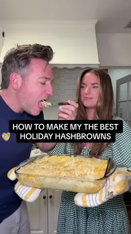 How to make the best holiday hashbrowns! Full recipe below… 2 x @Ore-Ida hashbrowns 2 x cans of @Campbell’s Soup cream of chicken soup  1 x cup of melted butter  1 x cup of diced yellow onion  1 x cup of sour cream 2 x cups of shredded cheddar cheese Bake at 325 for an hour #thanksgiving #foodreview #mukbang #holidayrecipes #christmas 