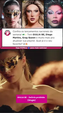 Confira os lançamentos nacionais da semana! 🇧🇷🎧 Tem Diego Martins, Giulia Be, Grag Queen e muito mais pra atualizar sua playlist com o que há de mais novo no pop, funk e indie. Já deu play em algum? Conta aqui qual foi o seu favorito! 🔥✨