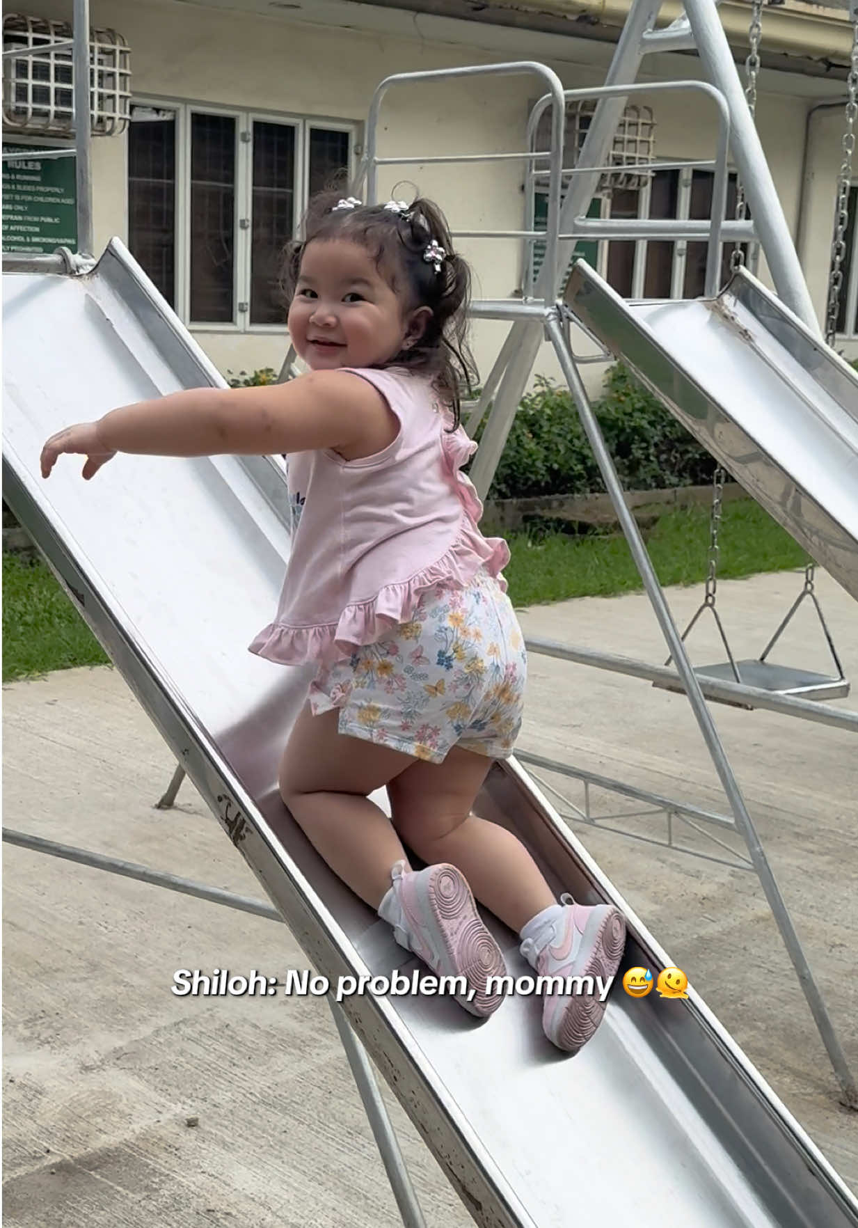 Yung akala ko makukuntento na sya pag upo nalang sa slide… 😅 Oo nga naman, may iba pa nga namang way 😅🥹 #toddlersoftiktok #toddlerlifebelike #babyshiloh #cutebaby #fyp 