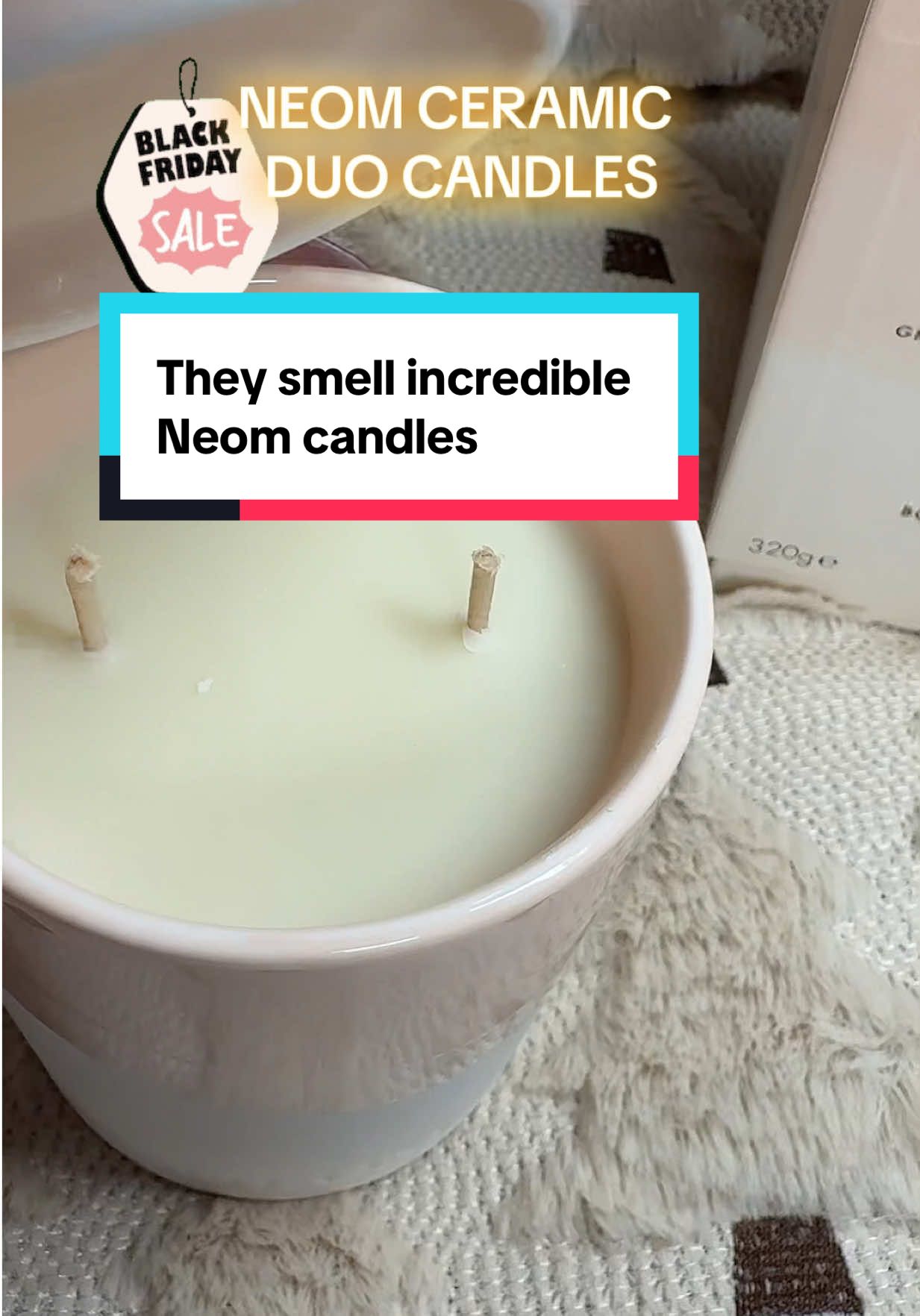 NEOM ceramic duo candle gift set, these smell incredible 🫶🏻 #neom #neomcandle #qvc #blackfriday #tiktokmademebuyit 