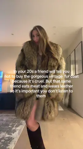 Unless you’re vegan. It’s it’s vintage then it’s a yes. If it’s new then it’s a no. #fur#vintage#vegan 