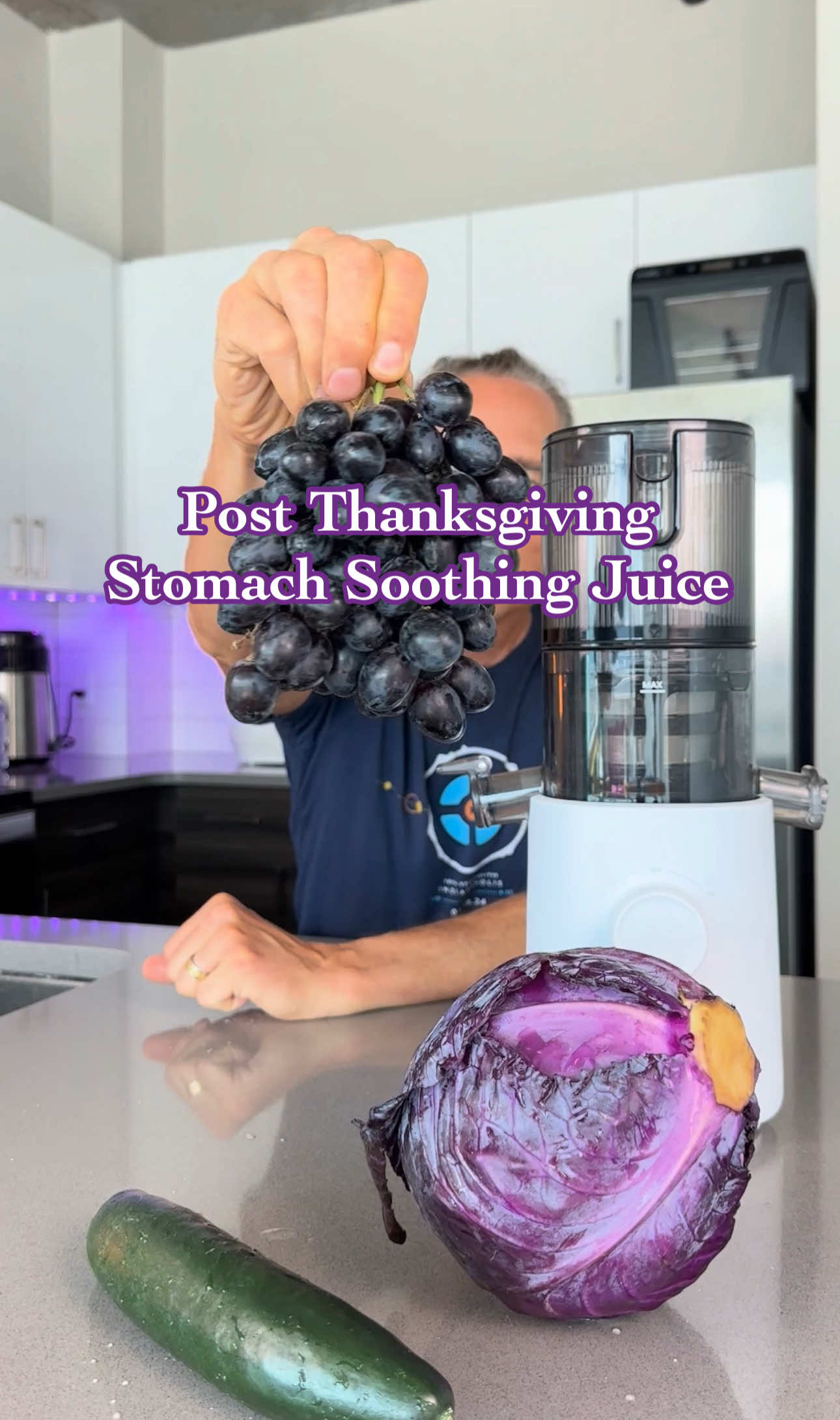 Only 3 days left to save up to $180 on any Nama Juicer! I’m using the J3 in this video. Batch juicing at its finest! This is the biggest sale I’ve ever seen Nama do, so don’t miss it! Hit the orange link to get yours! Now! Here’s the recipe: 1/4 red cabbage 1 cucumber  4 cups purple grapes 1 lemon 1 grapefruit  If you over indulged, or even if you didn’t, this juice will smooth your stomach and flood your system with anti inflammatory benefits.  Enjoy the recipe! Stay Juicy!