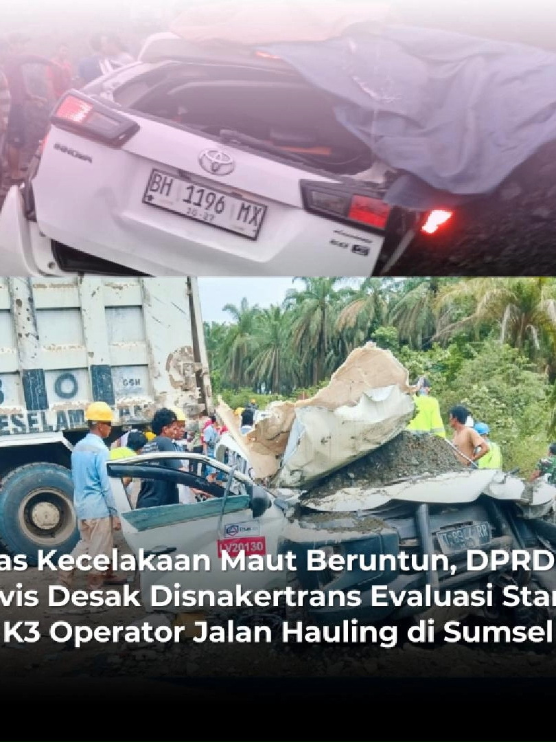 Imbas Kecelakaan Maut Beruntun, DPRD dan Aktivis Desak Disnakertrans Evaluasi Standar K3 Operator Jalan Hauling di Sumsel Rentetan kecelakaan maut di jalan hauling batu bara Sumatera Selatan (Sumsel) memicu sorotan tajam dari DPRD Sumsel dan aktivis. Wakil Ketua Komisi V DPRD Sumsel, David Hardianto Aljufri, menegaskan, pihaknya mendesak pemerintah melalui Dinas Tenaga Kerja dan Transmigrasi (Disnakertrans) serta Kementerian ESDM untuk mengevaluasi penerapan standar keselamatan kerja (K3) operator jalan hauling di seluruh provinsi. #sumsel #sumateraselatan #lahat #muaraenim #tambangbatubara #fyp