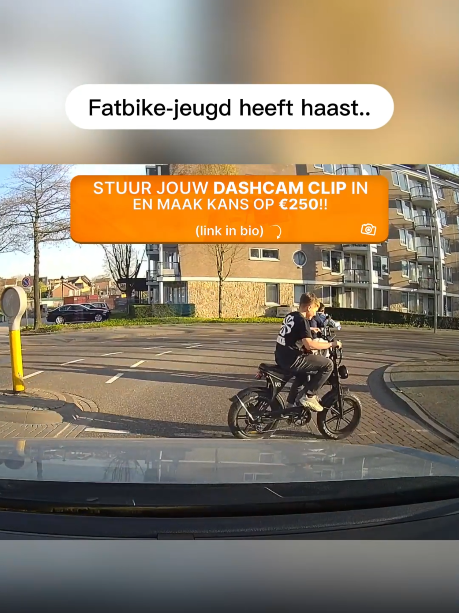 Fatbike-jeugd heeft haast.. #dashcam #wegwappies