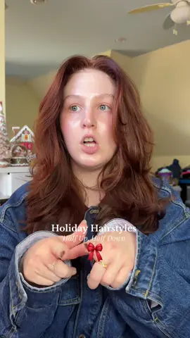 Holiday Hairstyles aka fun hairstyles for the holidays 🎄❤️ #heatlesshair #heatlesshairstyle #hairblowout #hairtok #emijay 