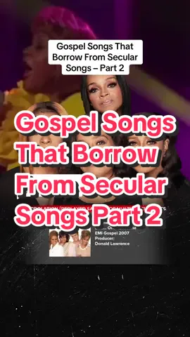 Replying to @Ms. Jaunty These gospel tracks sample or interpolate well-known secular songs, showing how creativity and musical influence can connect across genres 🎶 This isn’t meant to judge or spark controversy — it’s simply to highlight the artistry and inspiration behind the music. Drop a comment if you recognized any of these or if something surprised you 👇🏾 #GospelMusic #blackexecellence #BlackTikTok #blackchurch #blackchirstian