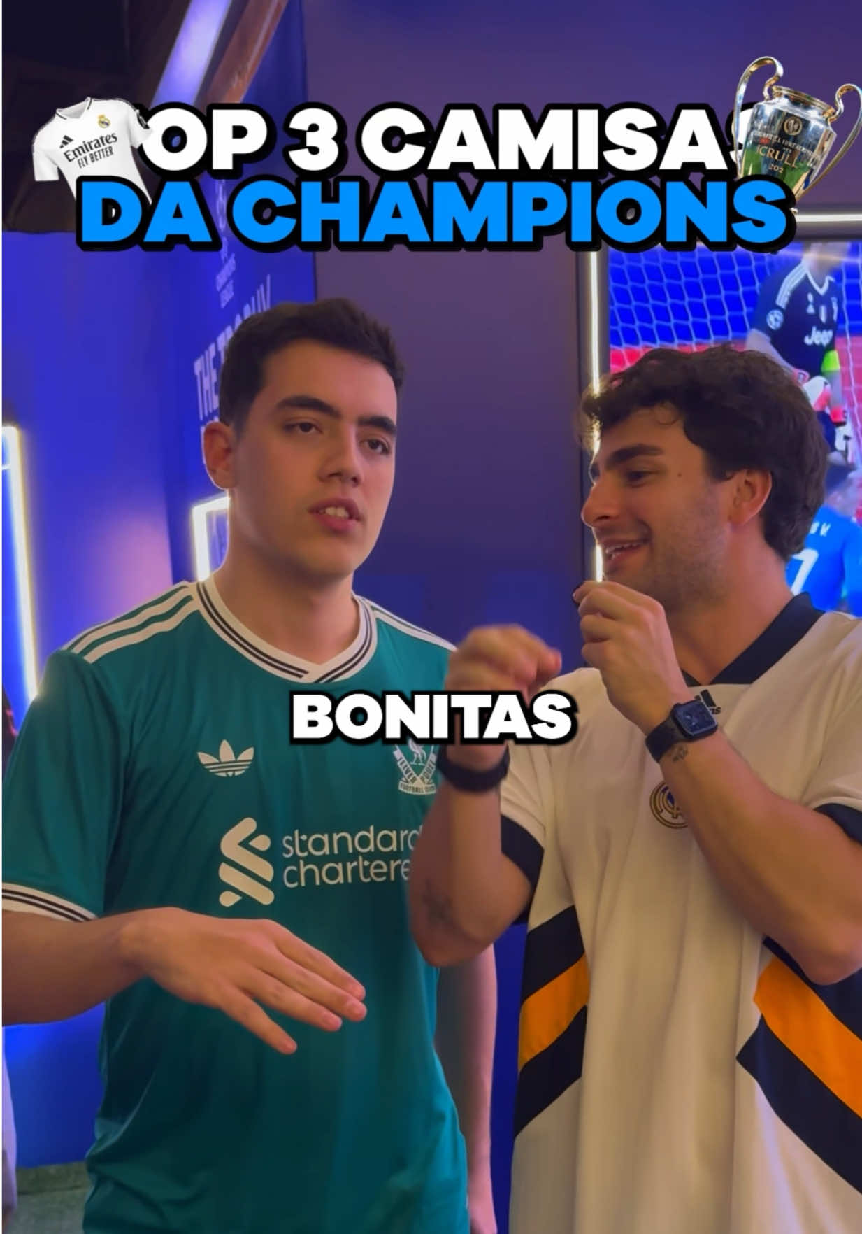 QUAIS CAMISAS MAIS BONITAS DA CHAMPIONS?🤩 @Zero Clubismo / @Futebol De Chinelo / @Raphael Dantas / @Caio Cascino 🎰  #championsleague #futebol #liverpool #realmadrid 