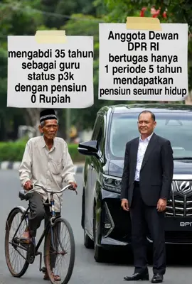 Ruang rapat itu awalnya tenang. Sebuah RDP antara Badan Aspirasi Masyarakat (BAM) DPR RI pada Rabu 25 Nopember 2025 kemarin, dengan beberapa elemen masyarakat berjalan sebagaimana biasanya—penuh formalitas, penuh kalimat diplomatis, dan penuh janji yang sudah terlalu sering terdengar seperti lagu lama. Namun, ketenangan itu pecah ketika seorang lelaki tua berdiri. Rambutnya memutih, punggungnya sedikit membungkuk, tapi sorot matanya masih tajam seperti kapur yang dulu menari di papan tulis selama puluhan tahun. Ia adalah seorang pensiunan guru SD negeri, seorang P3K yang telah mengabdi 35 tahun 6 bulan. Empat dekade kurang sedikit. Waktu yang cukup panjang untuk menyaksikan generasi berganti, anak-anak tumbuh menjadi orang dewasa, dan negeri berjalan terseok-seok dalam perubahan. Dengan suara yang tidak keras, namun cukup untuk membuat ruangan membeku, ia berkata, “Saya mengajar lebih dari 35 tahun… tapi saat saya pensiun, saya hanya menerima… nol rupiah.” Nol. Angka paling kecil, juga paling menyakitkan. Kalimat itu melayang seperti batu kecil yang dilemparkan ke danau—gelombangnya memantul ke wajah para pejabat yang duduk tegap, wajah yang berusaha tetap netral namun tak sepenuhnya mampu menyembunyikan keterkejutan. Guru tua itu melanjutkan. “Anehnya, Anggota Dewan yang hanya bekerja satu periode… bisa mendapatkan pensiun seumur hidup. Sementara saya, yang setiap hari mengumpulkan anak-anak, membersihkan ingus mereka, menenangkan tangis mereka, memberi harapan pada masa depan mereka… saya tidak mendapat apa-apa.” Ia tertawa kecil. Bukan tawa bahagia, tetapi tawa getir yang biasa muncul dari seseorang yang sudah terlalu lama menelan kenyataan pahit. “Satu periode saja sudah cukup untuk hidup tenang sampai mati… sementara saya mengabdi tiga dekade lebih, tapi di hari tua, negara berkata: ‘Maaf Pak Guru, uangmu nihil’.” Suasana ruang rapat menjadi kental. Para petinggi yang tadinya sibuk dengan berkas dan ponsel, mulai menatapnya. Tak ada yang berbicara. Kata-kata guru itu terlalu tajam untuk langsung dibalas, terlalu jujur untuk diabaikan. Lelaki itu kembali berbicara, suaranya semakin mantap. “Saya juga ingin bertanya… kenapa seorang Kepala Desa yang menjabat satu atau dua periode bisa menerima uang pensiun dan bahkan tanah bengkok? Tanah yang bisa digarap, bisa menghasilkan. Mengapa penghargaan bagi mereka begitu jelas, sementara penghargaan untuk guru… hanya sebuah angka bulat, 0?” Ia menghela napas panjang. Napas seorang ayah bangsa kecil, yang pernah memegang tangan ratusan anak, tapi kini tangannya sendiri terasa kosong. “Bukankah guru adalah pekerjaan yang katanya ‘mulia’? Bukankah kami yang mencetak dokter, polisi, pejabat, bahkan anggota dewan yang duduk di kursi ini?” Ia menatap satu per satu mereka, seakan ingin memastikan kalimat itu tidak hanya terdengar, tetapi masuk ke hati. “Kalau guru yang mencerdaskan bangsa kalian saja tidak dihargai, bagaimana mau berharap negeri ini jadi baik?” Beberapa orang mulai menunduk. Entah karena tersentuh, atau karena tidak siap menatap cermin yang baru saja diletakkan di depan wajah mereka. Guru itu menutup dengan satu kalimat sederhana—kalimat yang mengguncang seluruh ruangan. “Saya ini pensiunan, Pak… tapi saya masih manusia. Saya masih perlu makan.” Dan tiba-tiba, semua gelar, kursi empuk, dan mikrofon mewah itu terasa kecil sekali di hadapan seorang guru yang pulang dari medan pengabdian dengan tangan kosong. Semoga Hari Guru masih memiliki Makna Wallahu 'Alam Bisshowab By Shadow #fyp #fypindonesiaシ #gurup3k #renungankehidupan #harigurunasional 