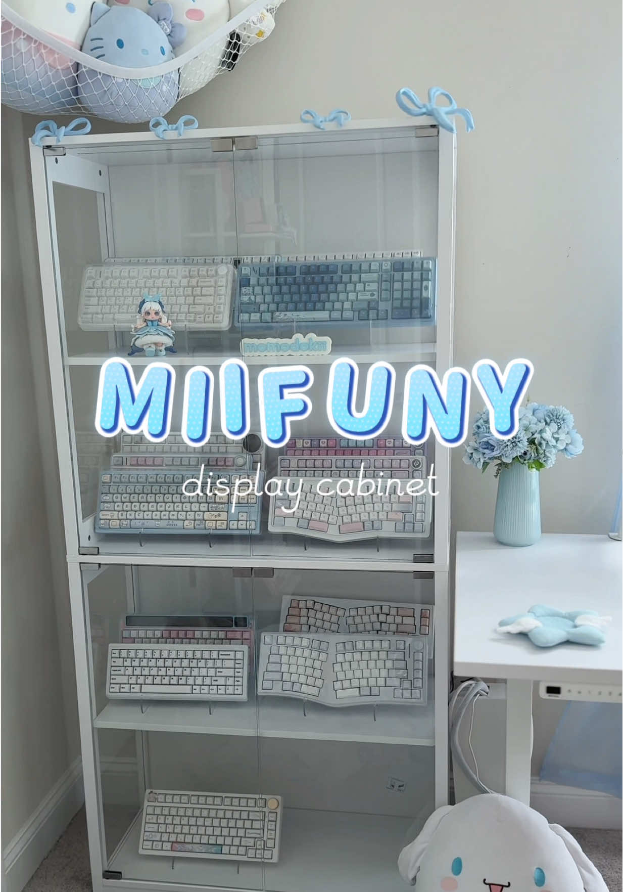 Reposting this because this cabinet is on SALE!! Make sure to check this out! I’ve been using this for a couple months now and I’m obsessed! It holds all my keyboards and makes everything look so aesthetic and organized 🩷🩵 #display #keyboards #cabinet #blackfriday #blackfridaydeals 