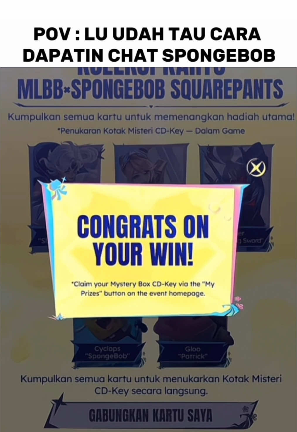 Ada yg belum dapat? #MLBBXSpongeBob #MLBBFriendFest #MLBB 