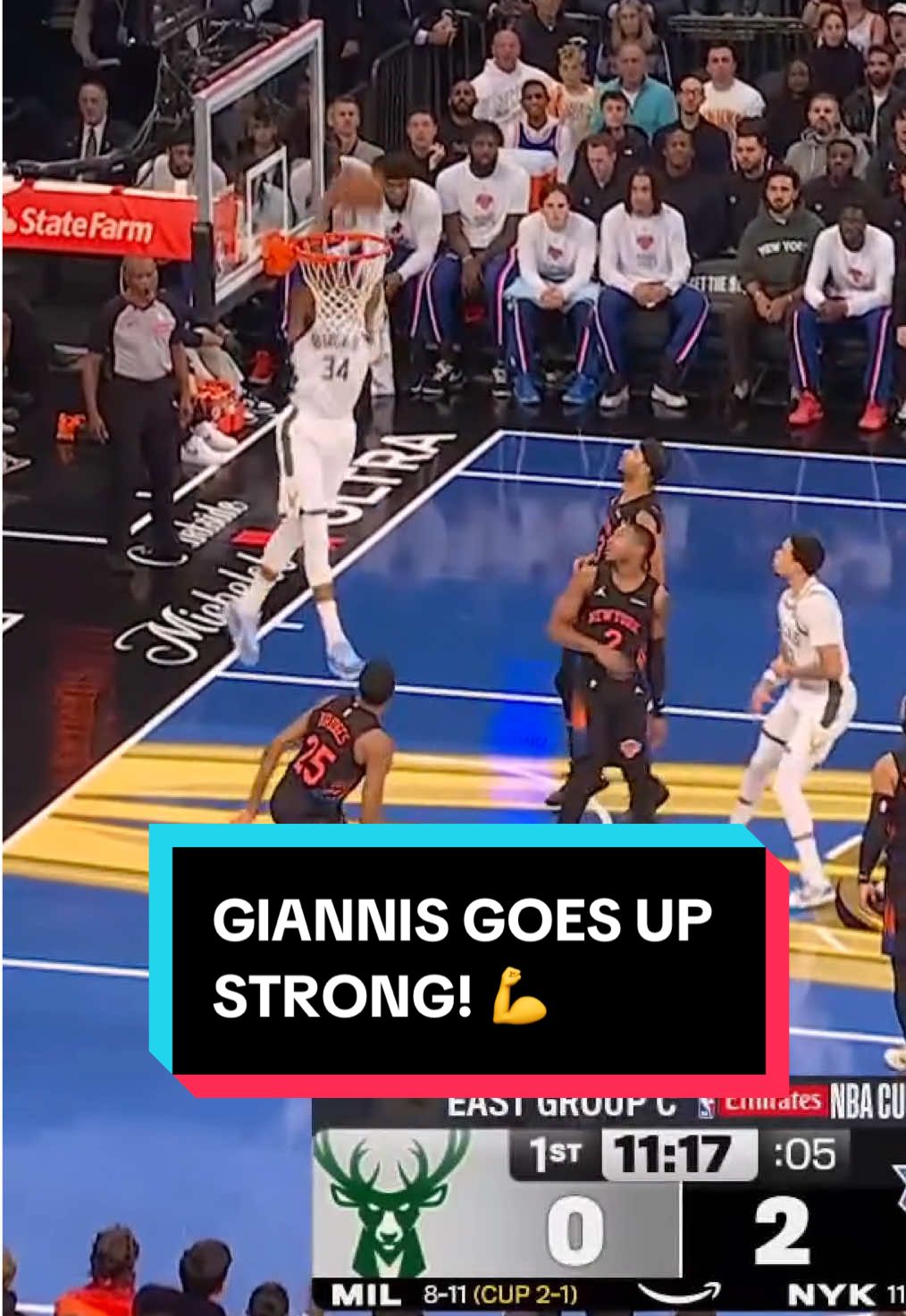 When the lob goes up… Giannis Antetokounmpo brings it down with POWER 😮‍💨🔥 #NBAPhilippines #NBAHighlights #Bucks #EmiratesNBACup #BasketballPH