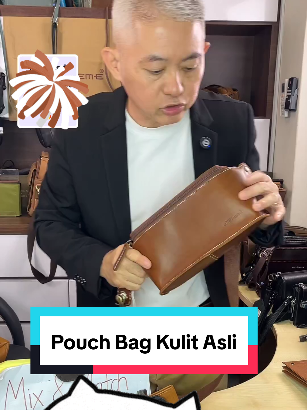 Pouch Bag Kulit Asli #tiktoklive #livehighlights #pouchbag #waistbag #begpinggang 