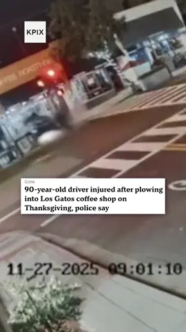 An elderly driver has been hospitalized after plowing his vehicle into a coffee shop in Los Gatos on Thanksgiving night, police said. Los Gatos-Monte Sereno Police Department police officers were called to the Los Gatos Coffee Roasting Company near Main Street and University Avenue around 9 p.m. The driver was taken to the hospital in 