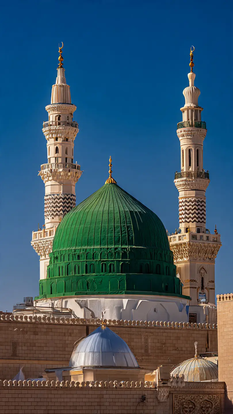 madinah munawra Madinah, the City of the Prophet, shines bright A beacon of faith, where Islam's history takes flight The Masjid an-Nabawi, a mosque of grandeur and might Where the Prophet Muhammad's tomb is a sacred sight The city's streets are lined with date palms, green and tall A tranquil oasis, where faith and peace enthrall Madinah's rich history and heritage are palpable and realMadinah's rich history and heritage are palpable and real A place where Muslims from all over the world come to feel The city's warm hospitality and welcoming smile Make it a place of pilgrimage, worth traveling a long while #plztiktokteamdontunderviewmyvideos #foryoupage 