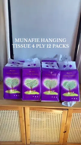 Munafie 12-Pack Hanging Facial Tissue 4-Ply 🧻 #munafie #hangingtissue #facialtissue #4plytissue #softtissue 