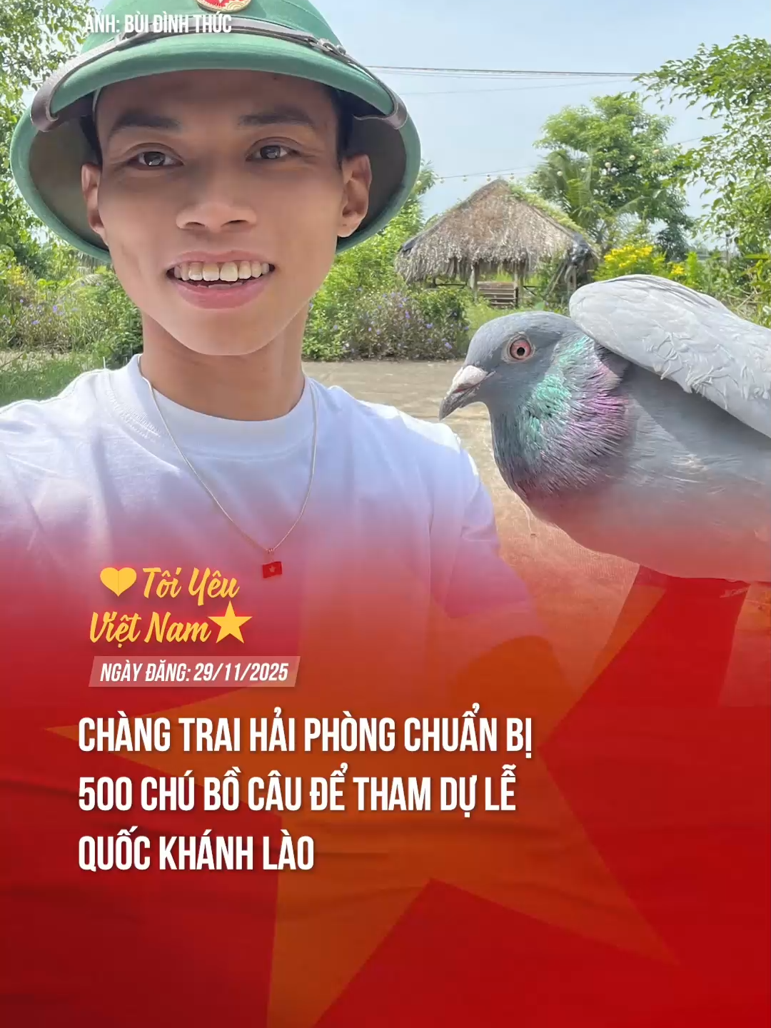 Chàng trai Hải Phòng đưa 500 chú bồ câu tham dự Lễ Quốc Khánh Lào #theanh28 #toiyeuvietnam #tiktoknews #HL #vietlao