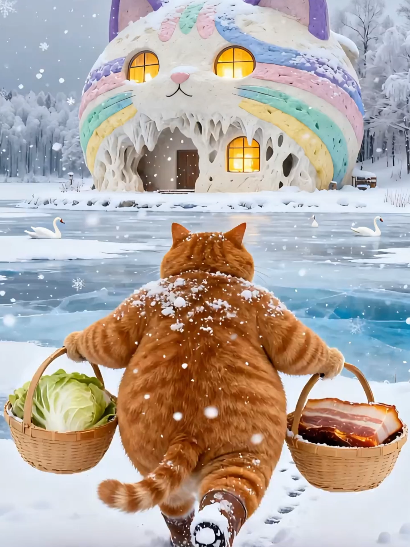 Cooking a cozy meal for my girlfriend 2🥟🐱##cat #catsoftiktok #meow #catchef #cooking #dumplings #asmr #asmrcooking #cottagecore #healing #fyp #foryou #aiart #aigenerated #funnyvideos #cutecat #viral