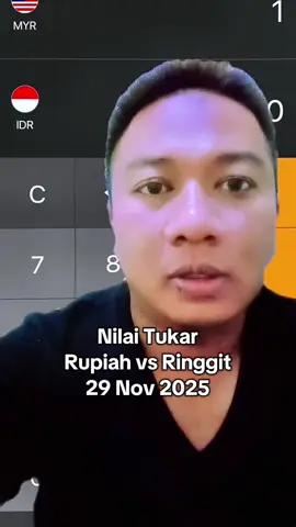 Nilai Tukar Rupiah vs Ringgit 29 Nov 2025 #ringgit #rupiah #tkimalaysia🇲🇾🇮🇩 #malaysia #kurs 