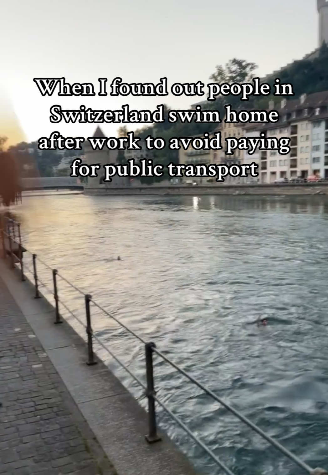 He was indeed not kidding. This was a normal thing apparently. #switzerland #swimming #lucerne #crazy #funfacts 