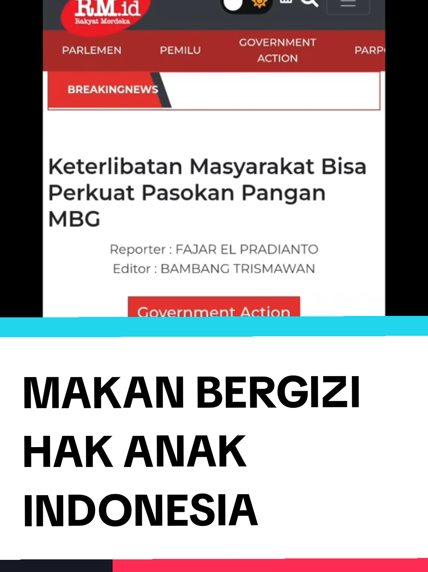 MAKAN BERGIZI HAK ANAK INDONESIA  Keterlibatan Masyarakat Bisa Perkuat Pasokan Pangan MBG Kebutuhan pangan untuk Program Makan Bergizi Gratis (MBG) terus meningkat di banyak daerah. Badan Gizi Nasional (BGN) mengajak masyarakat terlibat memperkuat pasokan bahan baku. BGN mencatat lebih dari 15 ribu dapur beroperasi di seluruh Indonesia. Kebutuhan pasokan kini semakin besar karena program berjalan cepat pada wilayah prioritas. Kenaikan permintaan memicu kelangkaan bahan baku seperti sayur, telur dan buah. Kondisi itu turut menaikkan harga di beberapa daerah. #MBG #MakanBergizi  #MakanBergiziGratis #dadanhindayana #prabowosubianto