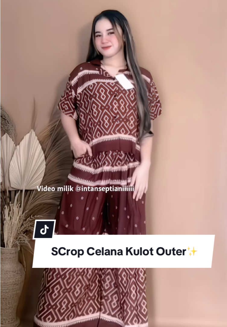 Setalan crop Celana Kulot Outer✨ #setelanwanita #oneset #onesetwanita 
